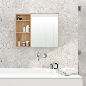 Mensola da bagno a parete in legno di quercia Slimline - Wireworks