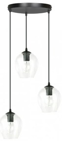 Lampadario a Sospensione in Acciaio e Vetro ISTAR 3 BL PREMIUM 3xE27 Colore delle Sfere Trasparente