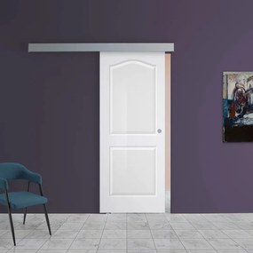 Porta scorrevole Ipanema in alluminio bianco, L 96 x H 215 cm, con binario Atelier argento Destra