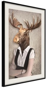 Poster  Animal Alter Ego: Moose  Cornice Quadri Cornice nera con pass-partout, Larghezza x Altezza Home decor 20x30