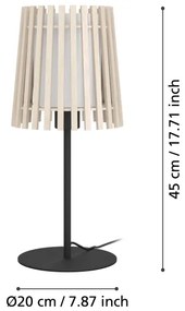 Eglo 900904 - Lampada da tavolo FATTORIA 1xE27/25W/230V