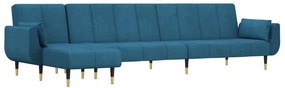 Divano letto a l blu 275x140x70 cm in velluto