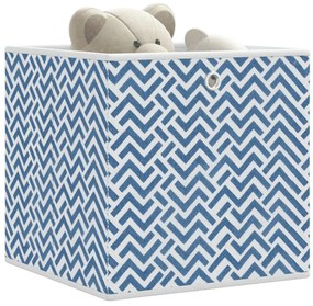 Scatole Portaoggetti 10 Pz Blu 32x32x32 Cm Tessuto Non Tessuto /
