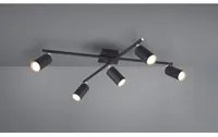 Lampada Soffitto 5 Faretti Spot Orientabili Marley Nero Trio Lighting