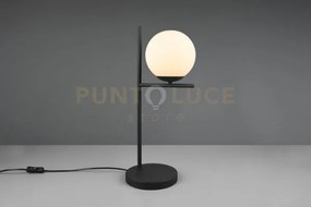 Pure lampada da tavolo metallo colore nero con sfera bianca h. 52cm