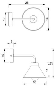 Lampada da parete DEMET 1xE27/60W/230V nero/oro
