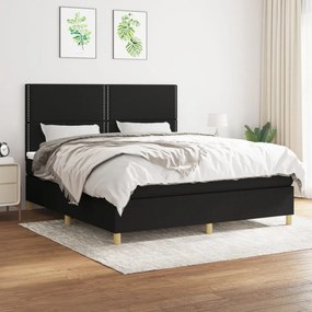 Giroletto A Molle Con Materasso Nero 160x200 Cm İn Tessuto /