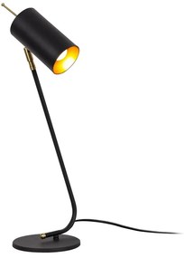 Lampada da tavolo in nero e oro con paralume in metallo (altezza 55 cm) Sivani - Opviq lights