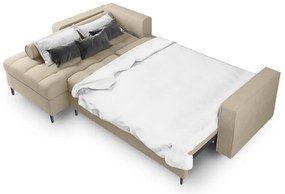 Divano letto angolare beige, angolo sinistro Santo - Milo Casa