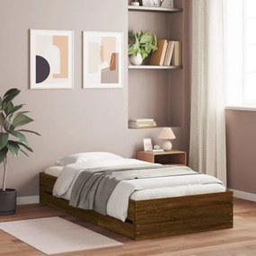 Giroletto cassetti rovere marrone 90x200 cm legno multistrato
