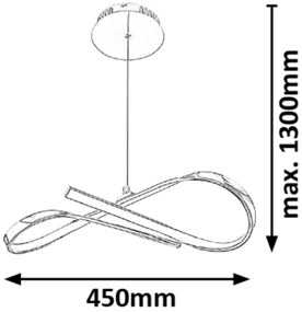 Rabalux 2188 - Lampadario LED a sospensione con filo ANIELA LED/20W/230V