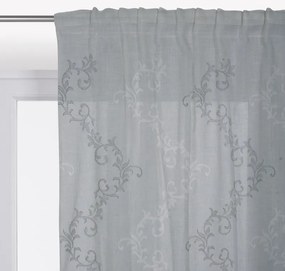 Tenda Matilde bianco/grigio, fettuccia 140x290 cm