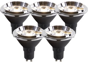 Set di 5 lampadine LED GU10 dimmerabili con luce calda AR70 6W 2000K-3000K