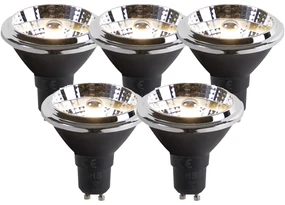 Set di 5 lampadine LED GU10 dimmerabili con luce calda AR70 6W 2000K-3000K