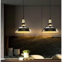 Lampadari Kit 2pz Sospensione Moderna Lampade per Snack Cucina Nero Oro