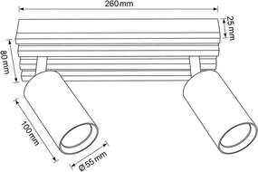 Brilagi - Faretto SELE WOOD 2xGU10/30W/230V nero/legno