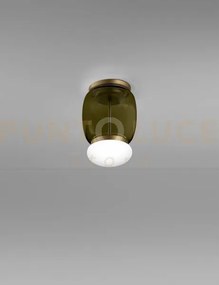 Faro lampada da soffitto s verde antico bianco montatura ottone ver...