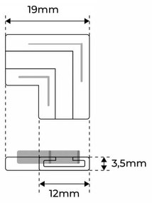 Connettore Angolare per strisce LED COB Monocolore 10mm 2 contatti CF 2PZ Selezionare l'accessorio Accessorio Strisce da 10 mm