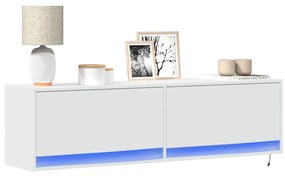 Mobile Tv A Parete Con Luci Led Bianco 140x31x38 Cm /
