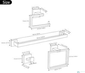 Set di accessori da bagno a parete EYN BA1214 in acciaio inox oro spazzolato