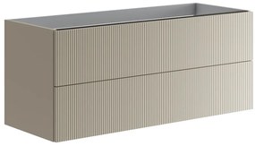 Mobile da bagno sotto lavabo Opera beige laccato opaco L 119.5 x H 50 x P 45.5 cm 2 cassetti, lavabo non incluso