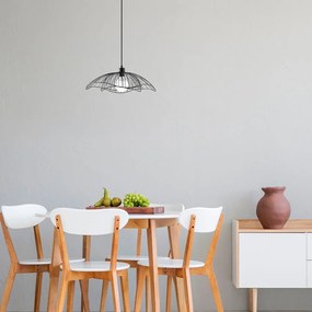 Lampadario nero con paralume in metallo ø 50 cm Farac – Opviq lights