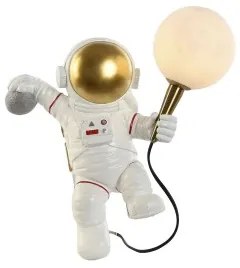 Lampada da Parete Home ESPRIT Bianco Dorato Metallo Resina Moderno Astronauta 26 x 21,6 x 33 cm