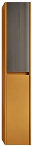Colonna per mobile bagno Niwa 2 ante P 27 x L 30 x H 160 cm laccato opaco senape con vetro grigio carbone