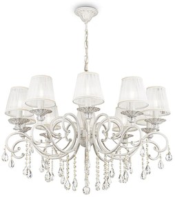 Lampadario Shabby Chic Grace Metallo Bianco 10 Luci