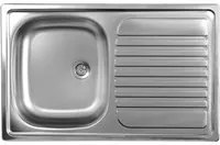 Lavello cucina vasca acciaio inox da incasso gocciolatoio dx 50x79 cm(N273DX35) EFFEZ