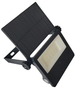 Lampada Faro Led Slim Con Pannello Solare Monocrystalline 20W 1800LM 4000K IP65 Sensore Movimento Microonde