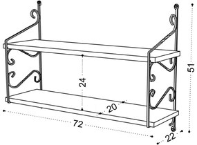 Wall shelf SERAMONI 51x72 cm bianco