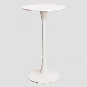 Tavolo Alto Rotondo in MDF e Metallo (Ø60 cm) Ivet Style Bianco - Sklum