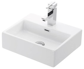 New Line B3 Lavabo lavamani 43x36 rettangolare Sospeso In Porcellana Bianco