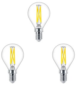 Philips - 3-pack Lampadina LED 2,5W Vetro Corona (340lm) Dimmerabile E14