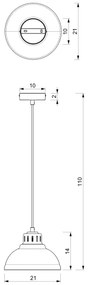 Lampadario a sospensione con filo SVEN 1xE27/60W/230V