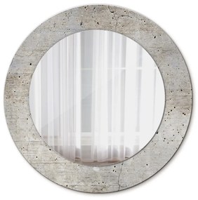 Specchio rotondo cornice con stampa Cemento grigio fi 50 cm