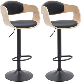 Set Di Barhocker Kingston Con Sedili İn Legno Imbottiti E Strutture İn Metallo - Eleganza, Comfort E Regolazione İn Altezza / Natura/schwarz / Kunstle