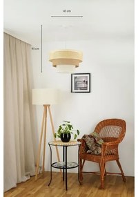 Brilagi - Lampadario a cavo CEDAR LUNETA 1xE27/15W/230V Ø45 rattan marrone crema