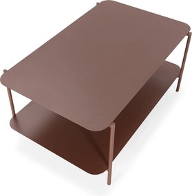 Tavolino da salotto color terracotta in metallo 58x90 cm Beatrix – MOME