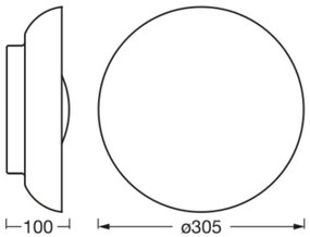Ledvance - Plafoniera ORBIS MILAN 2xE27/10W/230V nero