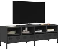 Mobile TV Nero 135x39x43,5 cm in Acciaio Laminato a Freddo 851328