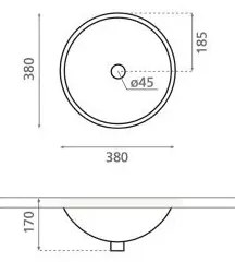 Bathco 0052 - Lavabo da incasso CERDENA Ø 38 cm, porcellana/bianco