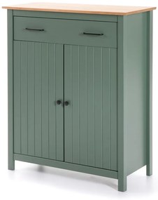 Cassettiera alta in legno di pino di colore verde-naturale 90x110 cm Miranda - Marckeric
