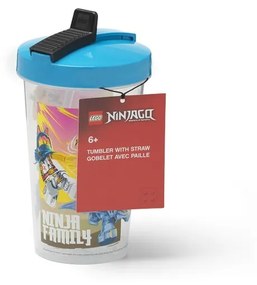 Bicchiere da viaggio blu con cannuccia 500 ml Ninjago - LEGO®