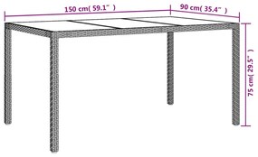 Set da Pranzo da Giardino 5 pz con Cuscini in Polyrattan Bianco