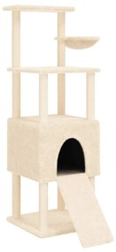 Albero per gatti con tiragraffi in sisal crema 153 cm
