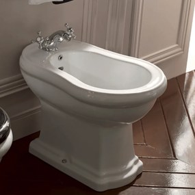 Bidet a Terra Tradizionale Bianco Lucido "Retrò"