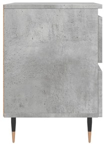 Comodini 2pz Grigio Cemento 40x35x50 cm in Legno Multistrato