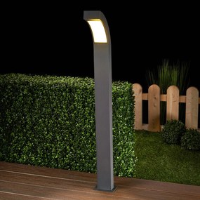 Lucande Lampione a LED Lennik, grigio, alluminio, altezza 100 cm